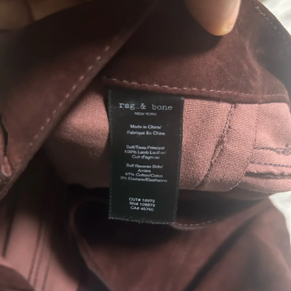 Rag & Bone 100% Lambskin Leather Skinny Pant Size 25 - Picture 13 of 13